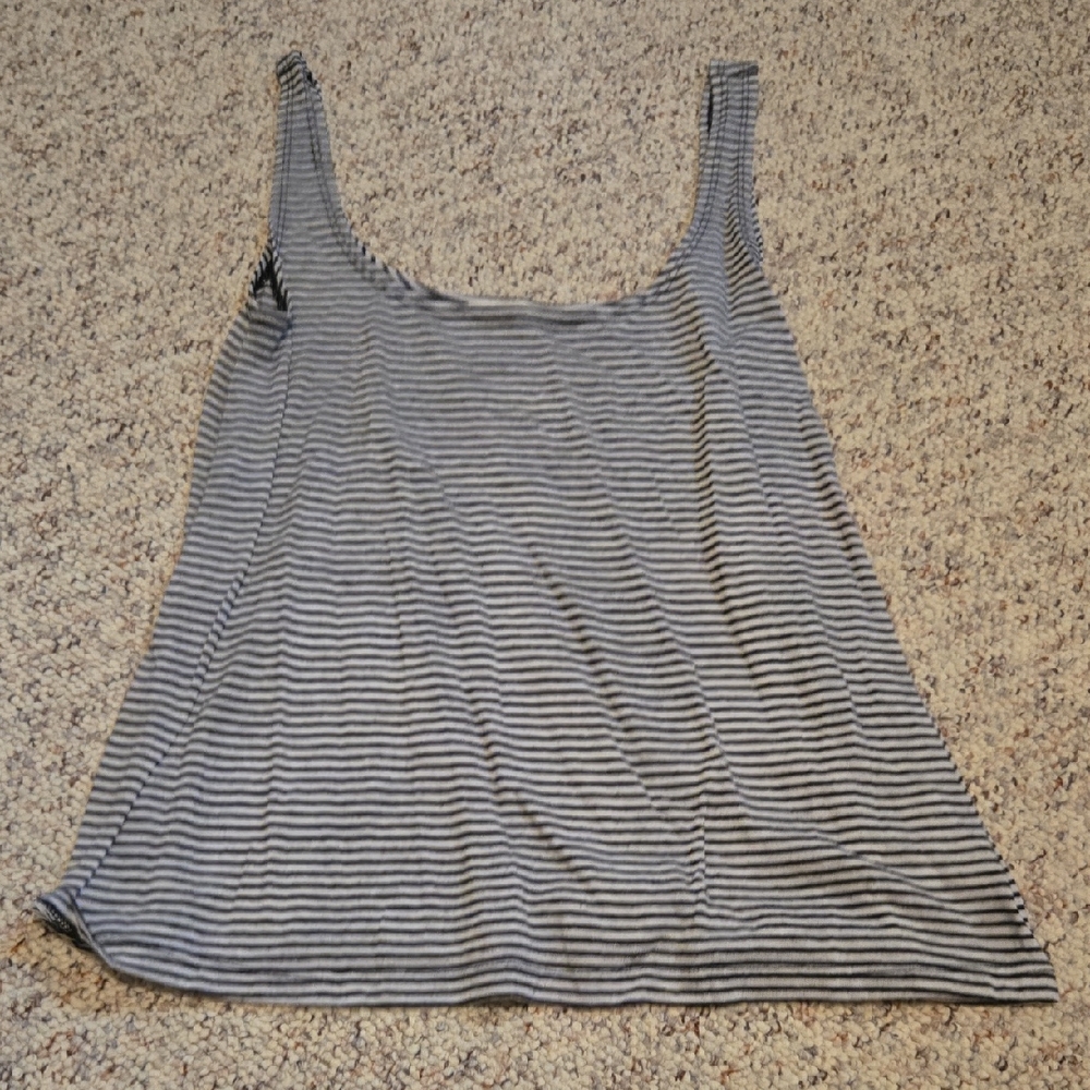 Old Navy Black and White Striped Tank Top